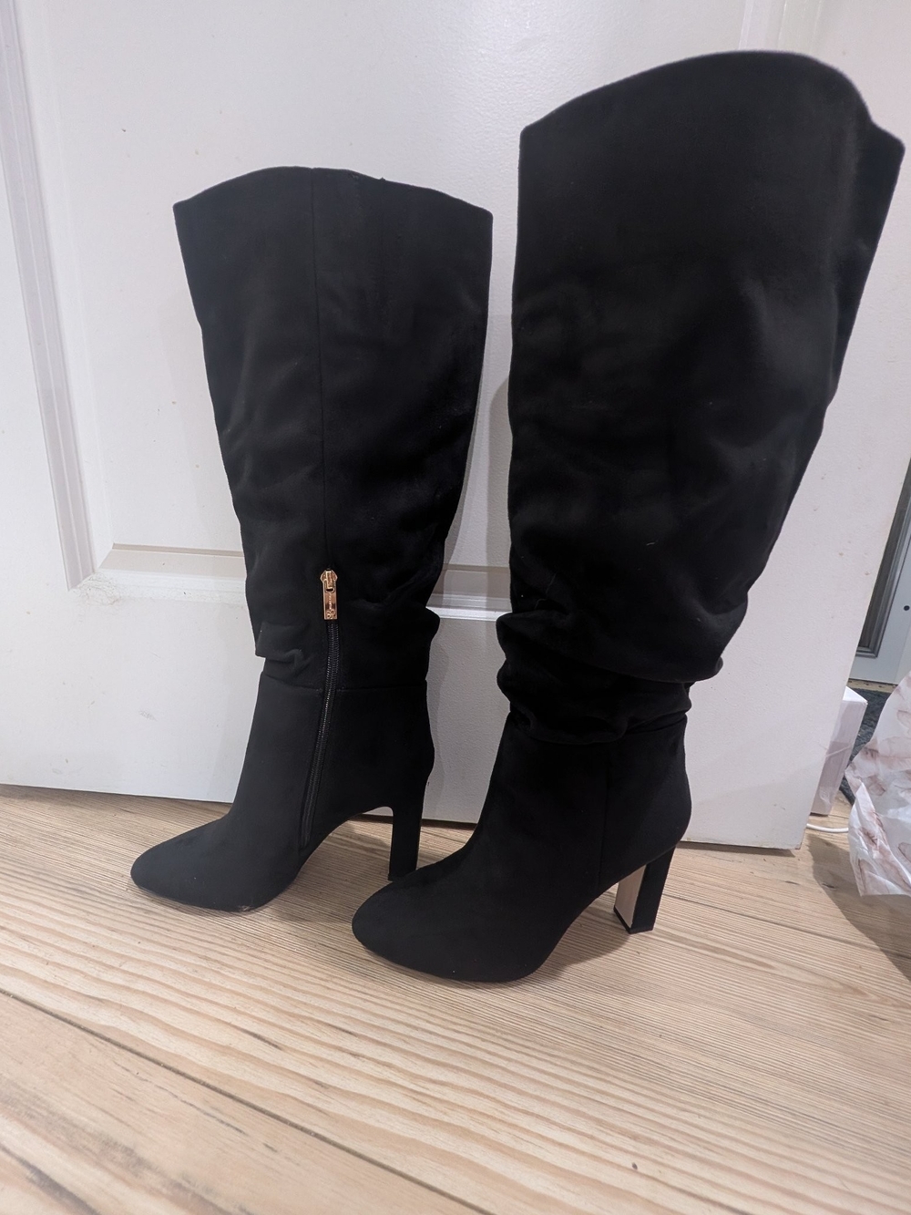 Jessica Simpson NWT Black Slouch Knee High Heeled Boots Size 8.5 - Picture 6 of 11